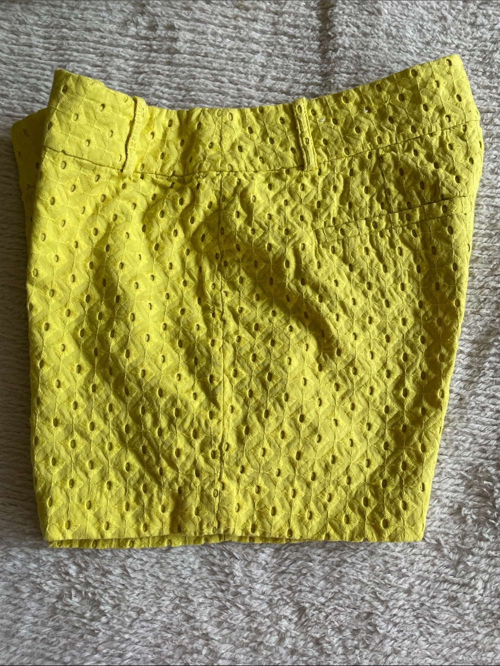 LOFT Yellow Eyelet Shorts